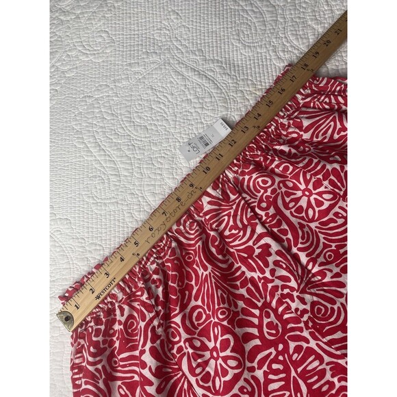 NWT LOFT outlet linen blend pull on high rise shorts red print woman's size XL - Picture 8 of 12